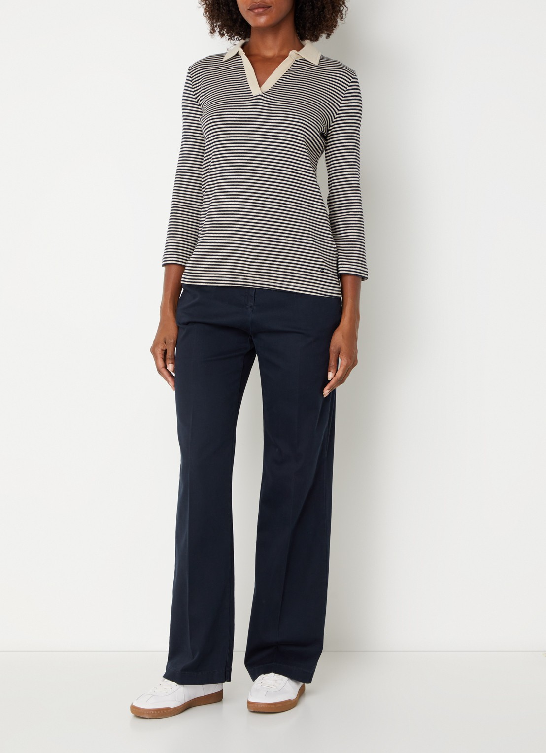 BRAX Maine high waist loose fit pantalon  - voorkant 4 donkerblauw