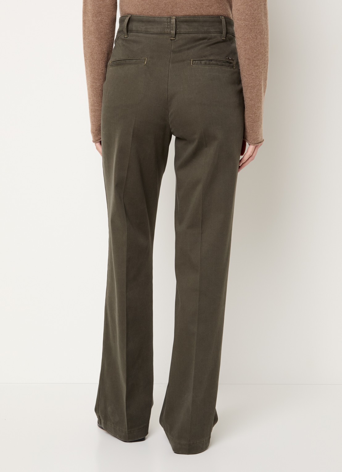 BRAX Maine high waist loose fit pantalon  - achterkant olijfgroen