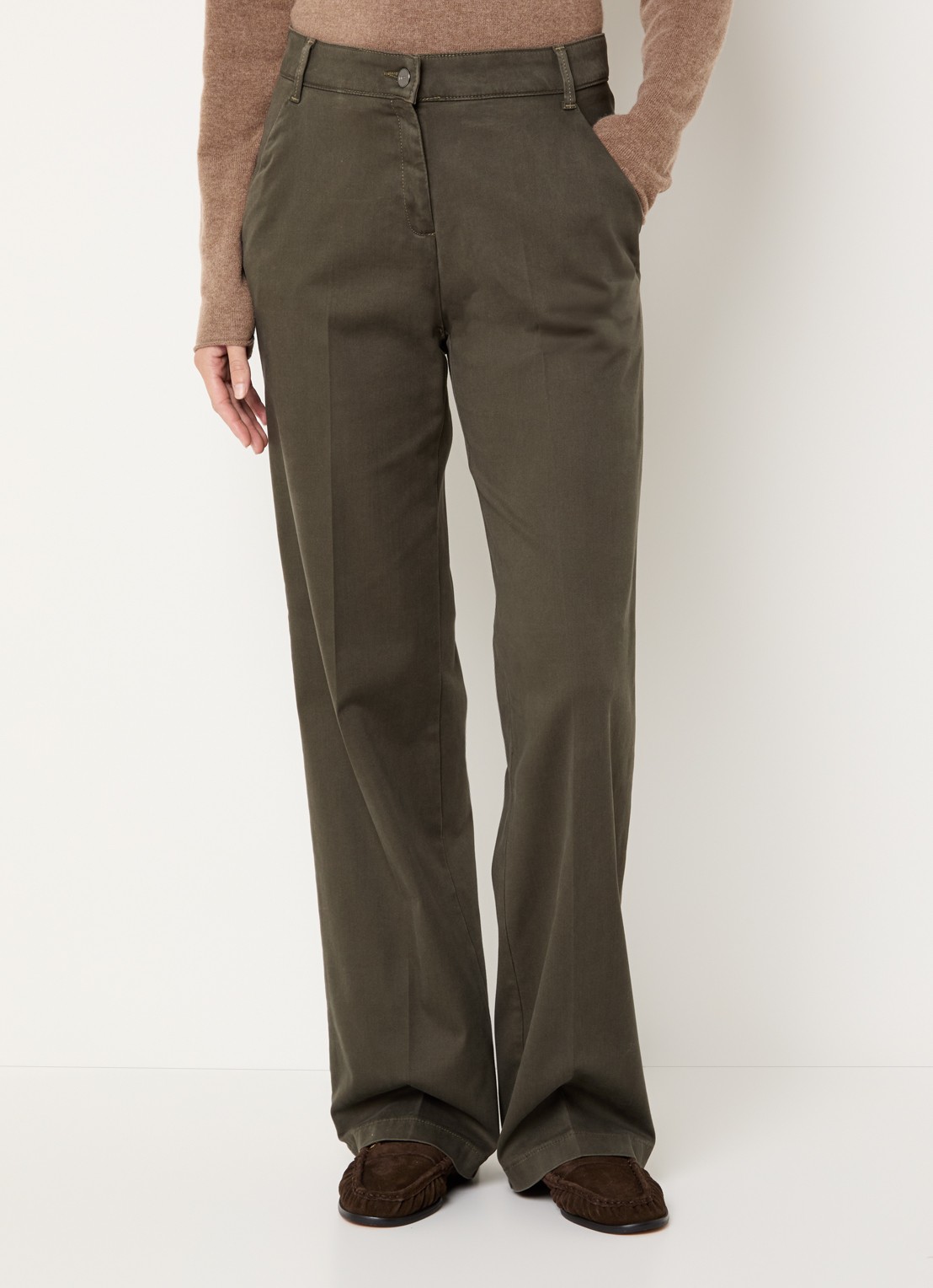 BRAX Maine high waist loose fit pantalon  - detail 4 olijfgroen