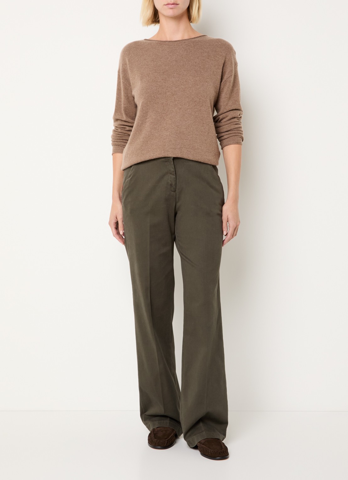 BRAX Maine high waist loose fit pantalon  - voorkant 3 olijfgroen