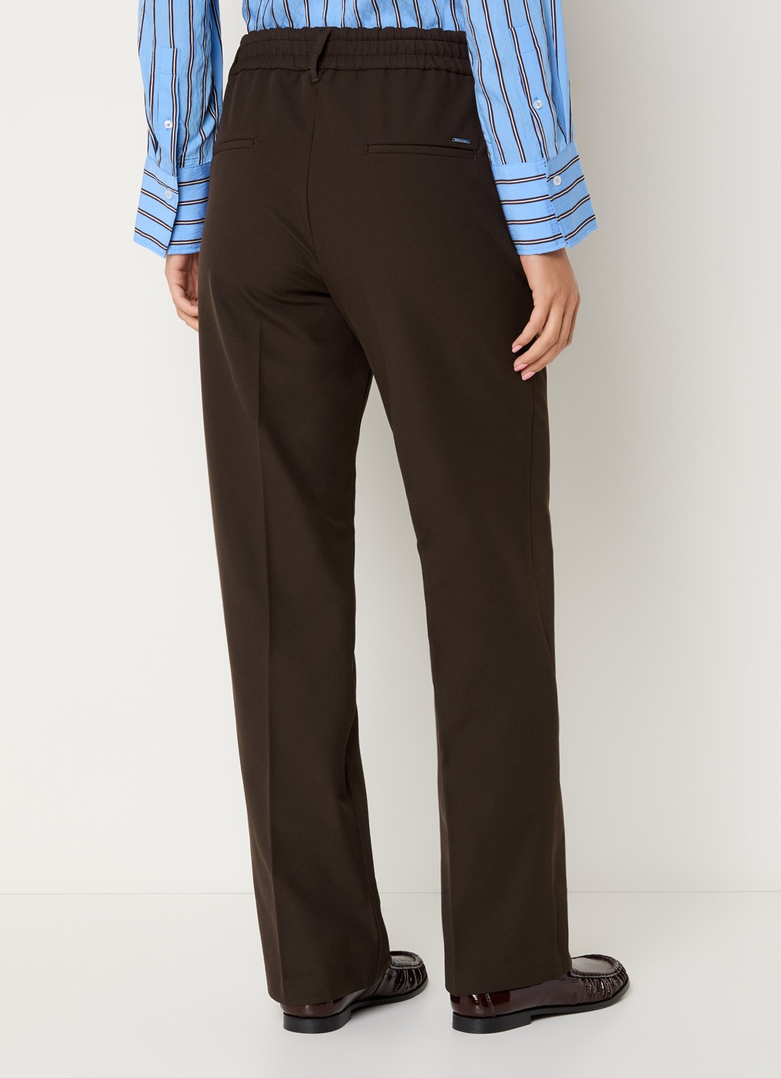 BRAX Maine high waist slim fit pantalon met steekzakken - achterkant donkerbruin