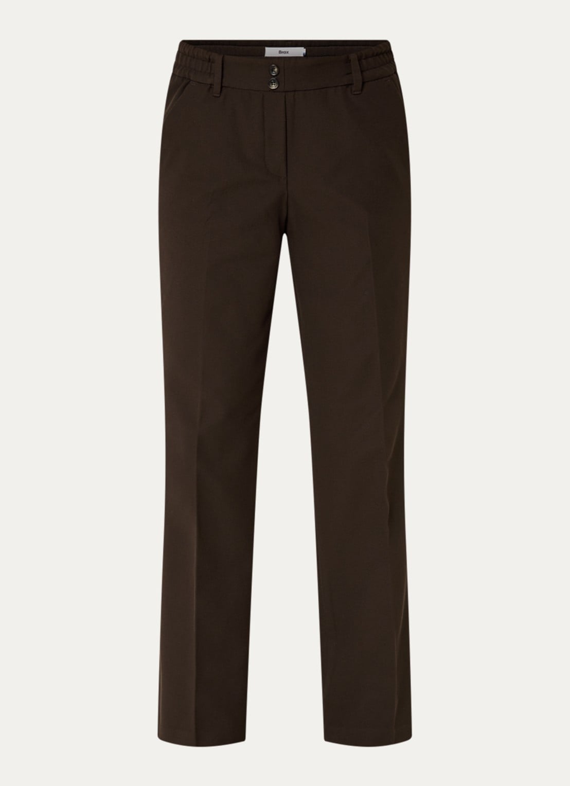 BRAX Maine high waist slim fit pantalon met steekzakken - voorkant 3 donkerbruin