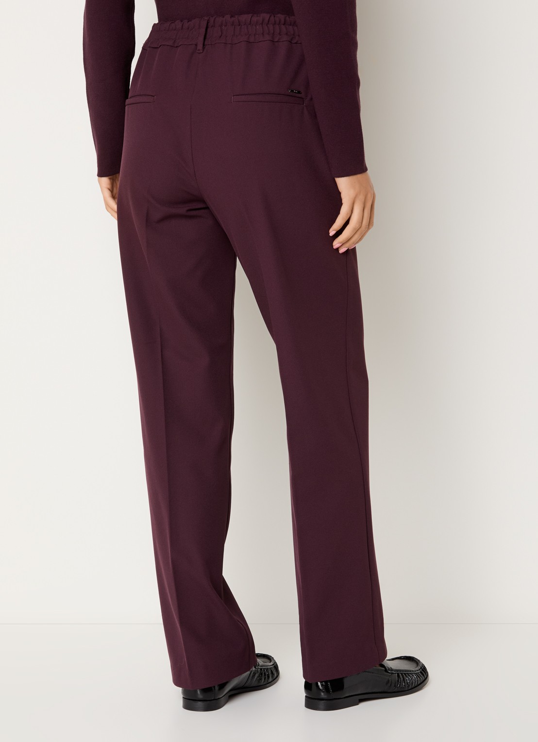 BRAX Maine high waist slim fit pantalon met steekzakken - achterkant bordeauxrood