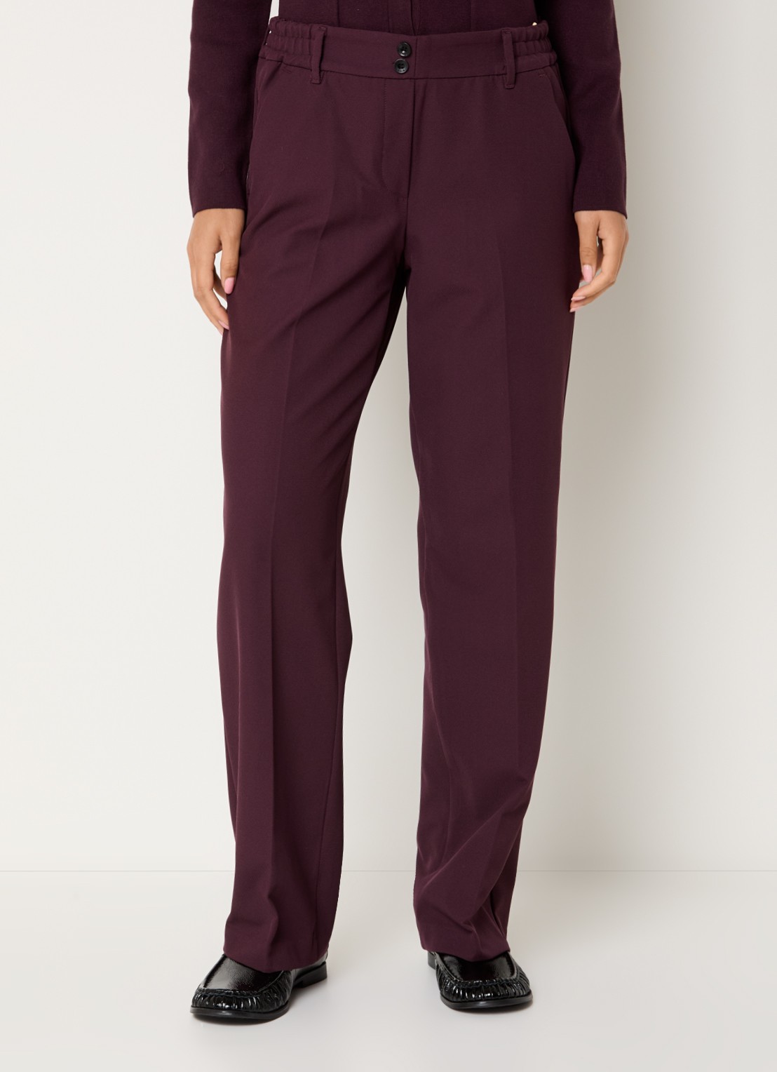 BRAX Maine high waist slim fit pantalon met steekzakken - detail 2 bordeauxrood