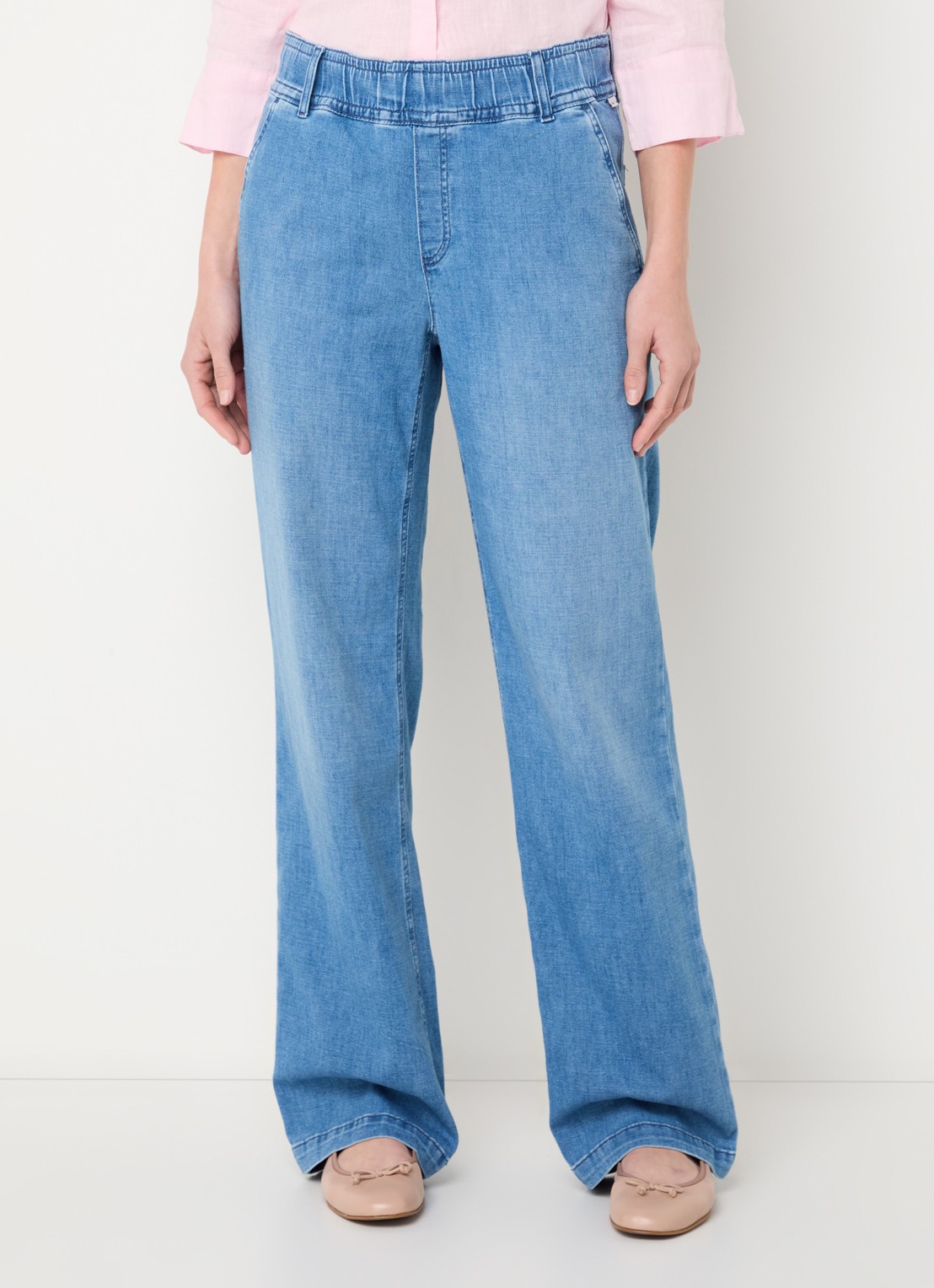 BRAX Maine high waist straight fit jeans met steekzakken  - detail indigo