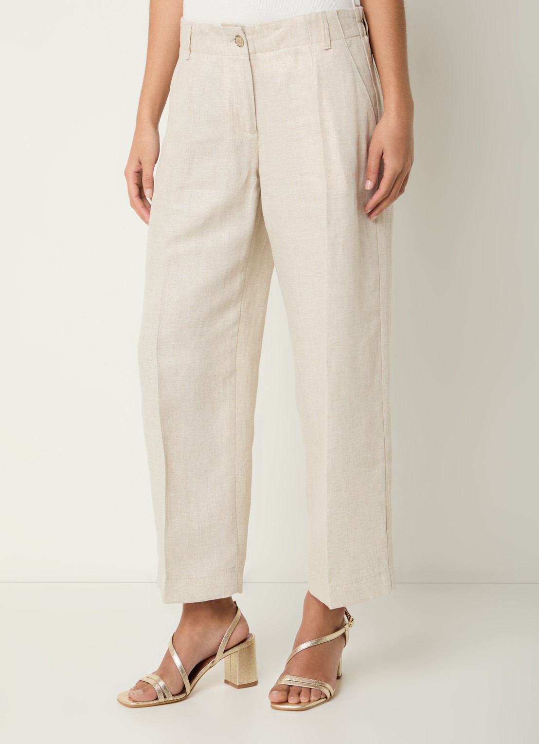 BRAX Maine low waist straight fit chino in linnenblend - detail 2 beige