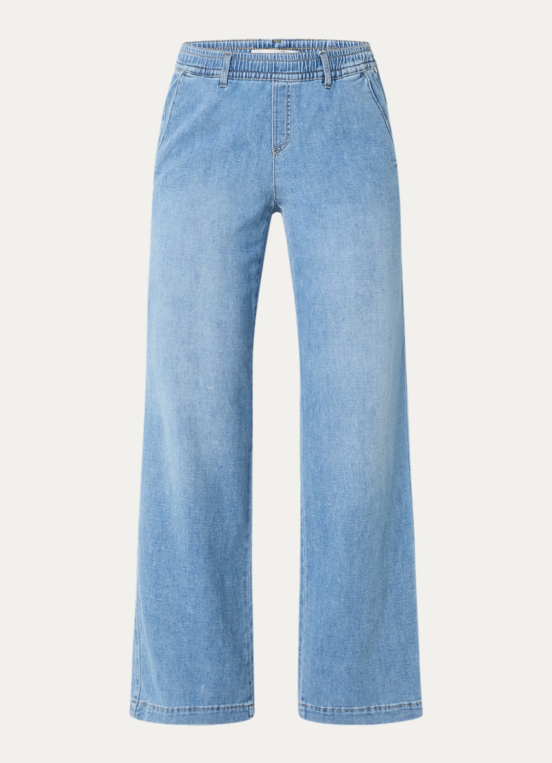 BRAX Maine mid waist loose fit jeans met elastische band - voorkant lichtblauw