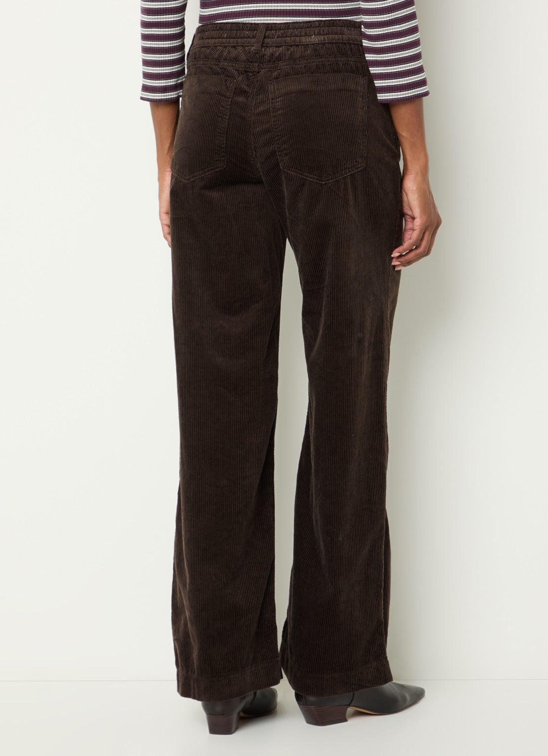BRAX Maine mid waist straight fit broek van corduroy - achterkant 5 bruin