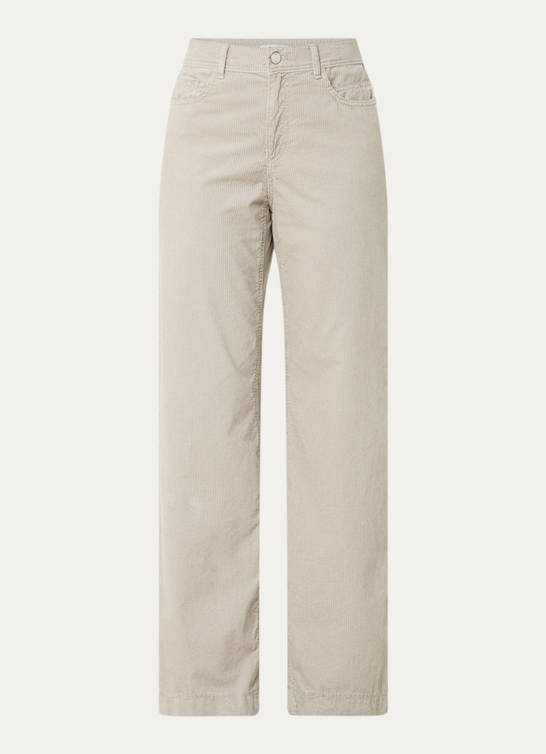 BRAX Maine mid waist straight fit broek van corduroy - voorkant ivoor