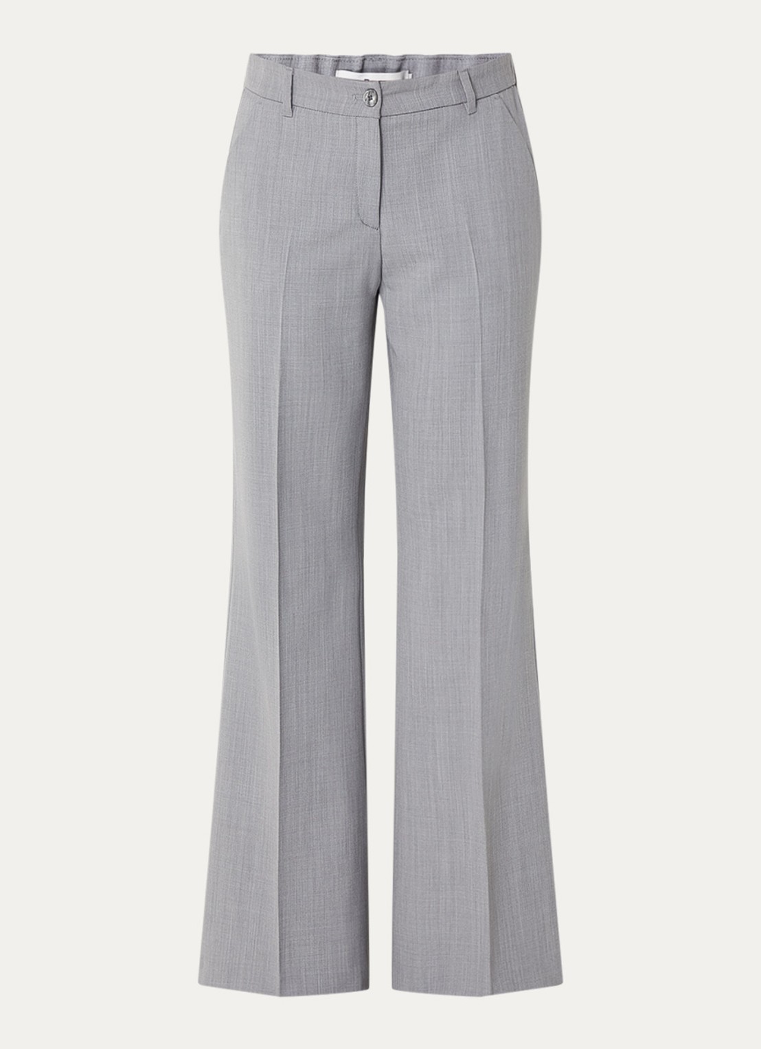 BRAX Maine mid waist wide fit palazzobroek in scheerwolblend  - voorkant 2 grijs