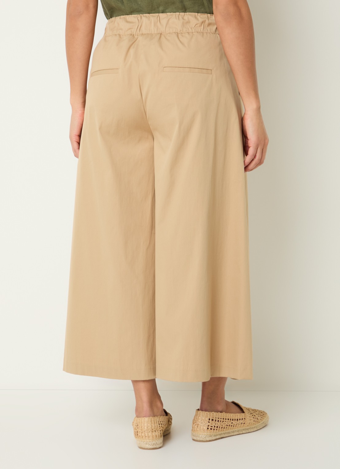 BRAX Maja high waist wide fit broek met steekzakken - achterkant 2 camel