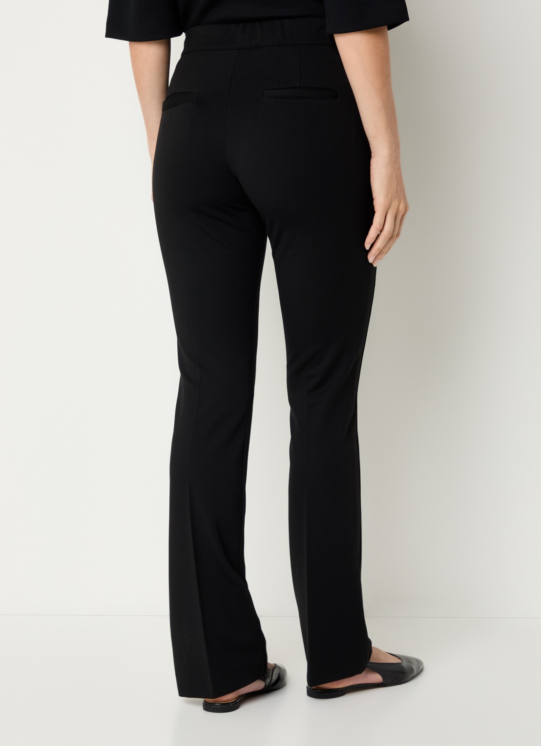 BRAX Malou mid waist bootcut fit legging met siernaad - achterkant zwart