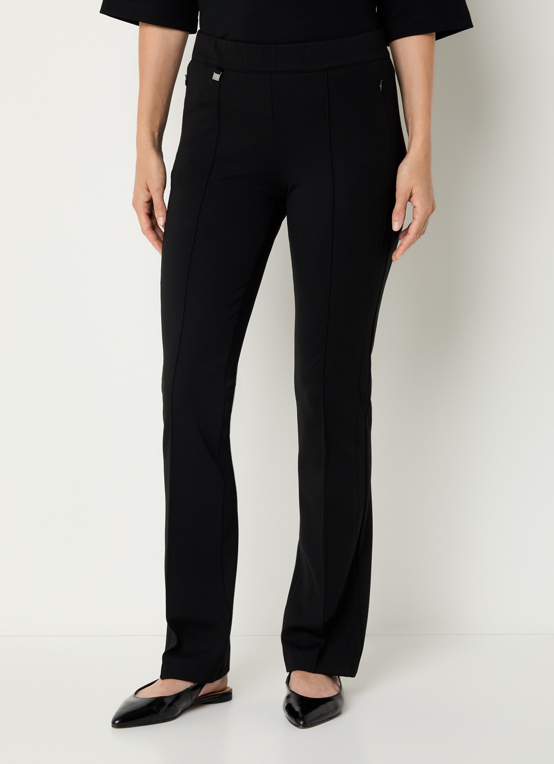BRAX Malou mid waist bootcut fit legging met siernaad - detail 2 zwart