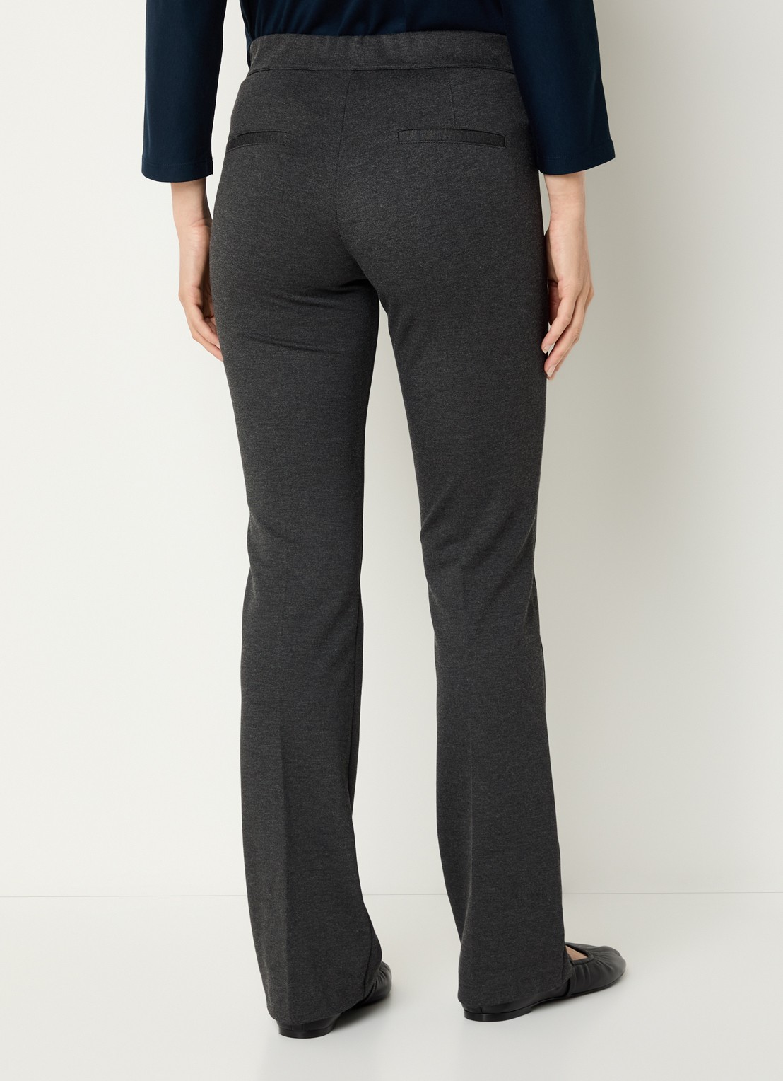 BRAX Malou mid waist bootcut fit legging met siernaad - achterkant 2 antraciet