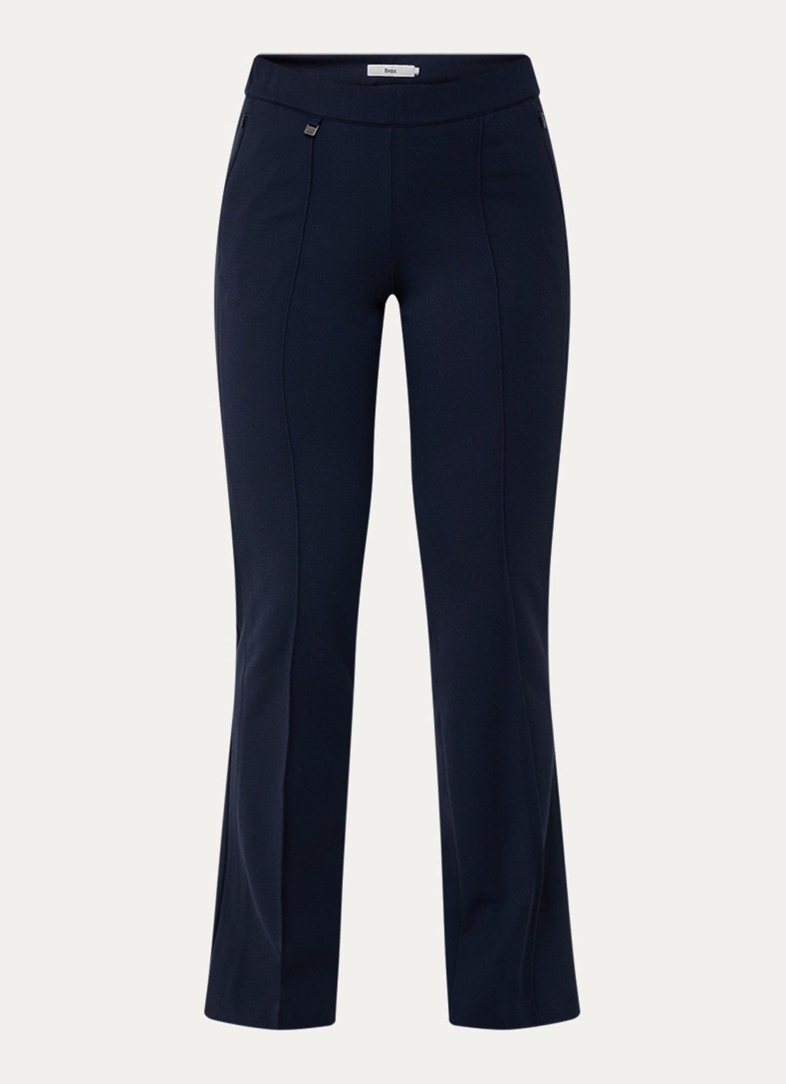 BRAX Malou mid waist bootcut fit legging met siernaad - voorkant 2 donkerblauw