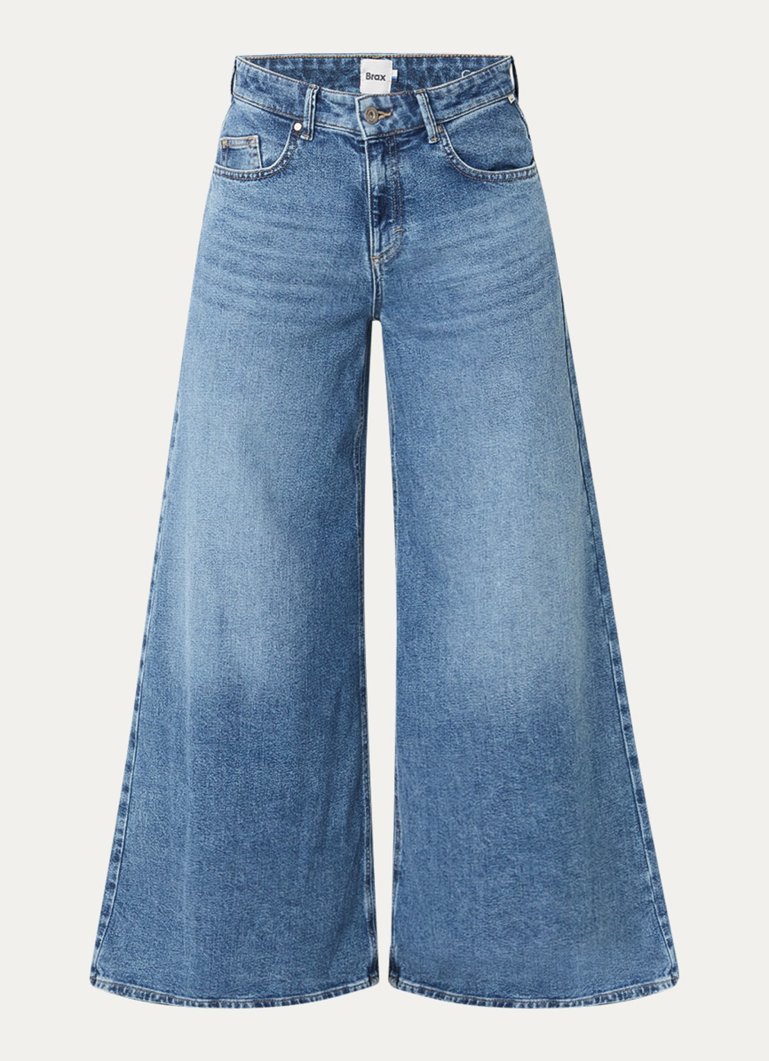 BRAX March high waist wide leg jeans met steekzakken - voorkant 2 indigo