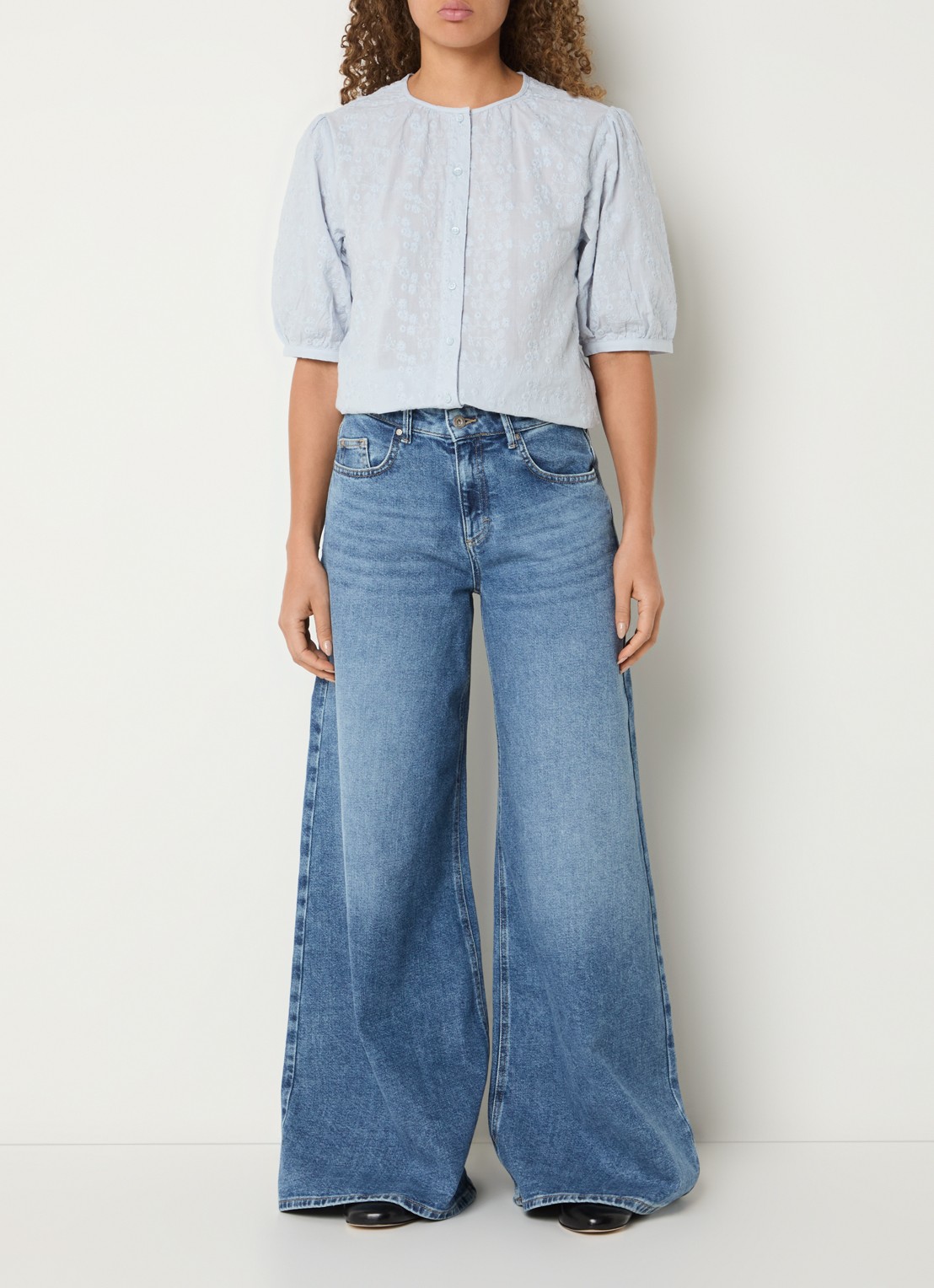 BRAX March high waist wide leg jeans met steekzakken - voorkant 3 indigo