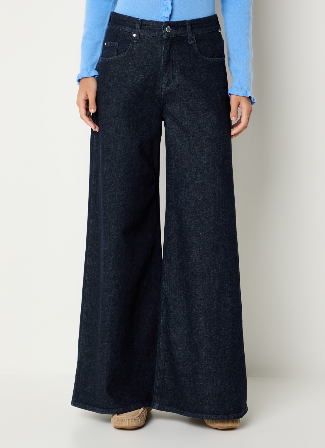 BRAX March high waist wide leg jeans met steekzakken - detail indigo