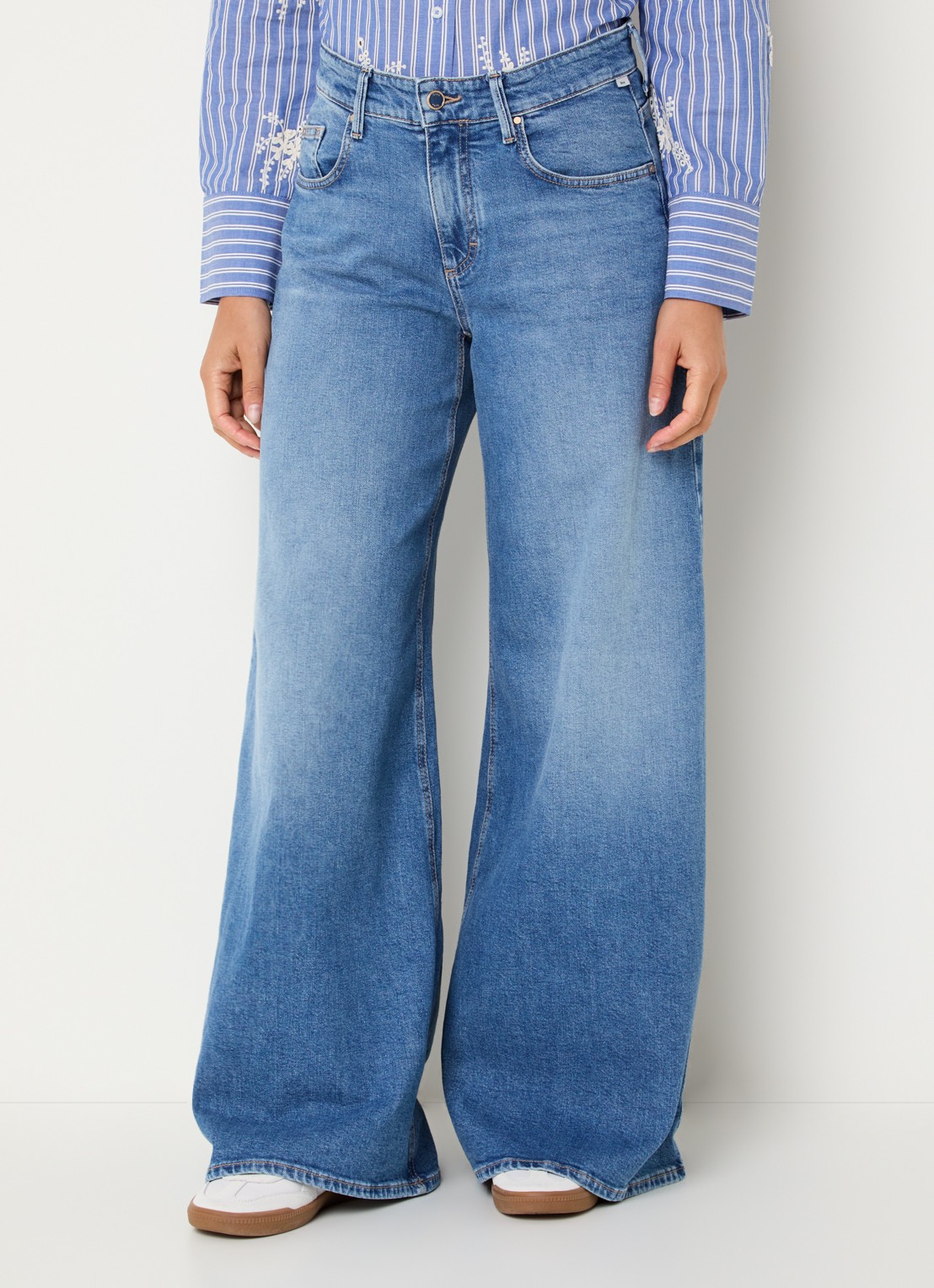BRAX March high waist wide leg jeans met steekzakken - detail 4 blauw