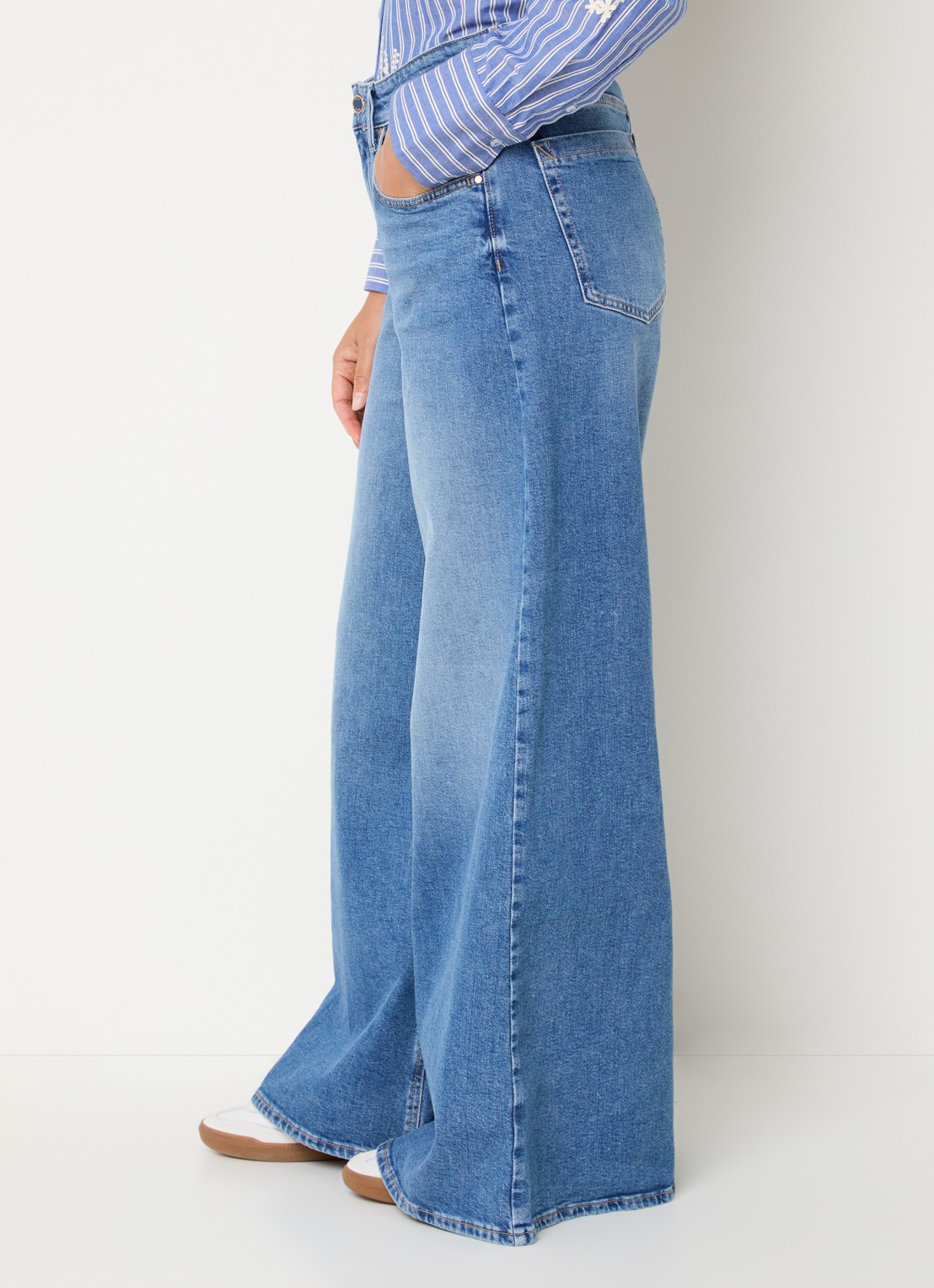 BRAX March high waist wide leg jeans met steekzakken - detail 5 blauw