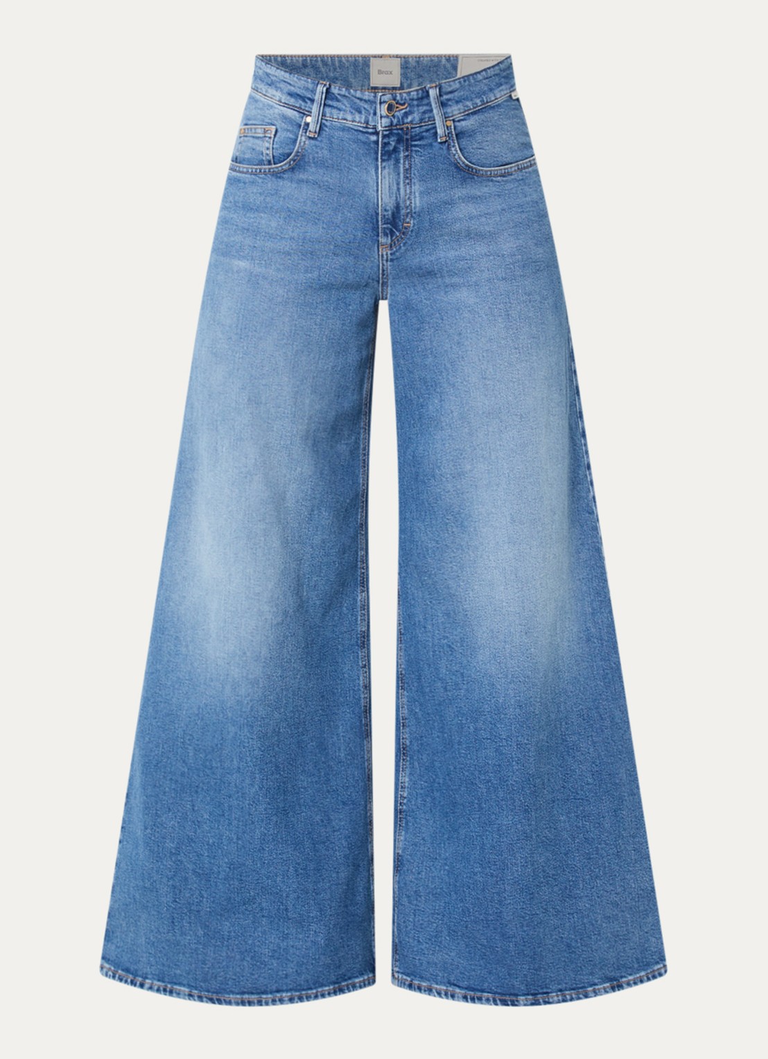 BRAX March high waist wide leg jeans met steekzakken - voorkant 2 blauw
