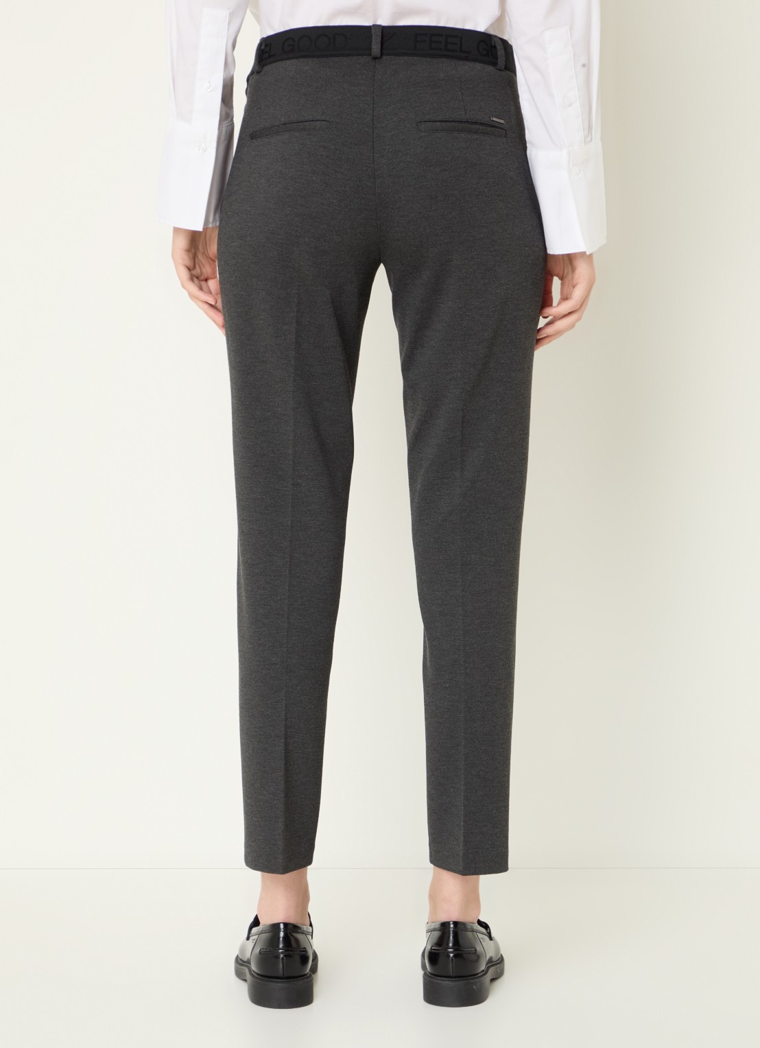 BRAX Maron high waist pantalon met steekzakken - achterkant donkergrijs