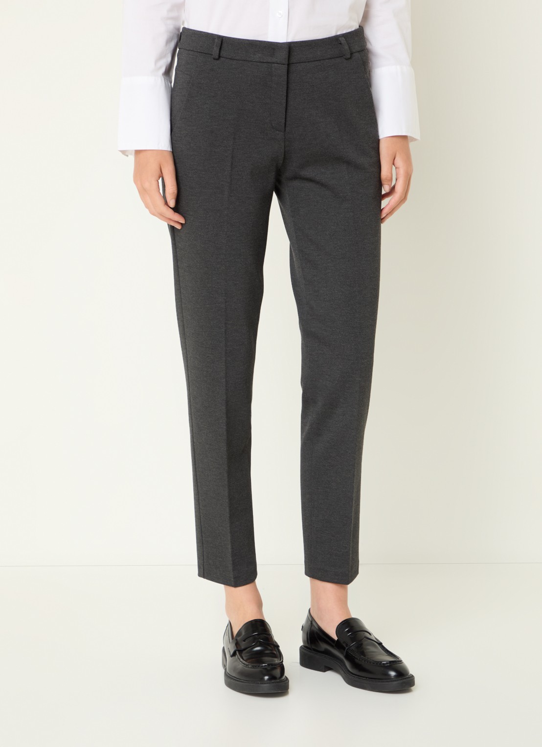 BRAX Maron high waist pantalon met steekzakken - detail 2 donkergrijs