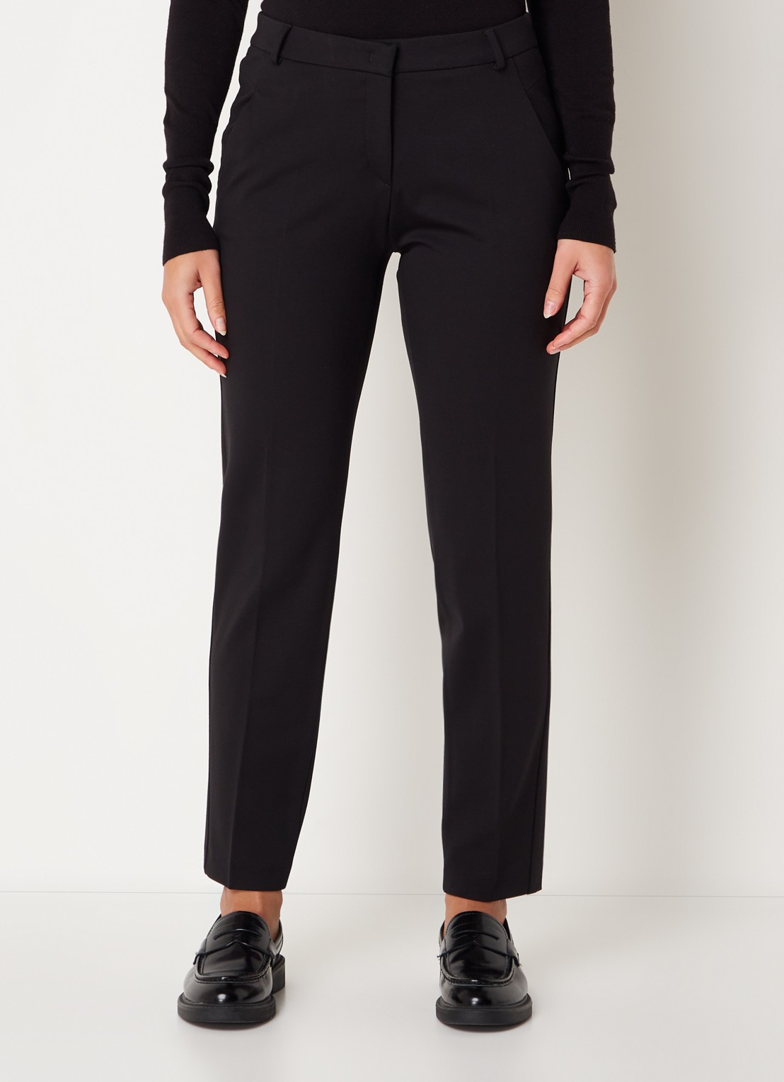 BRAX Maron mid waist cropped regular fit chino met steekzakken - detail zwart