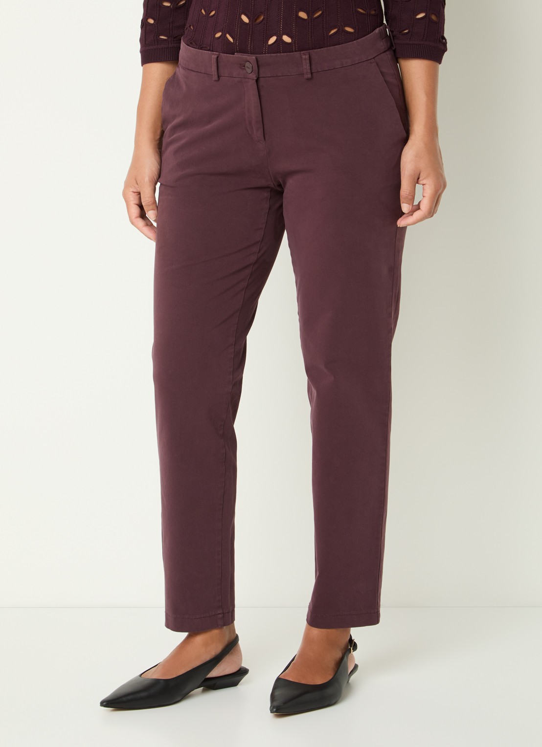BRAX Maron mid waist slim fit broek met steekzakken - detail 3 koper