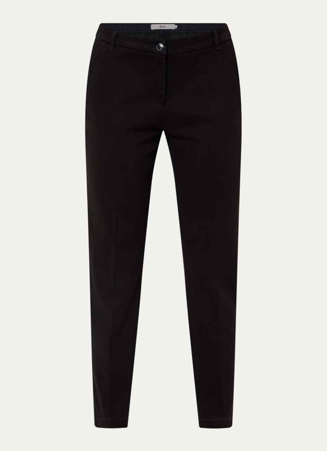 BRAX Maron mid waist slim fit chino  met elastische band - voorkant 3 zwart
