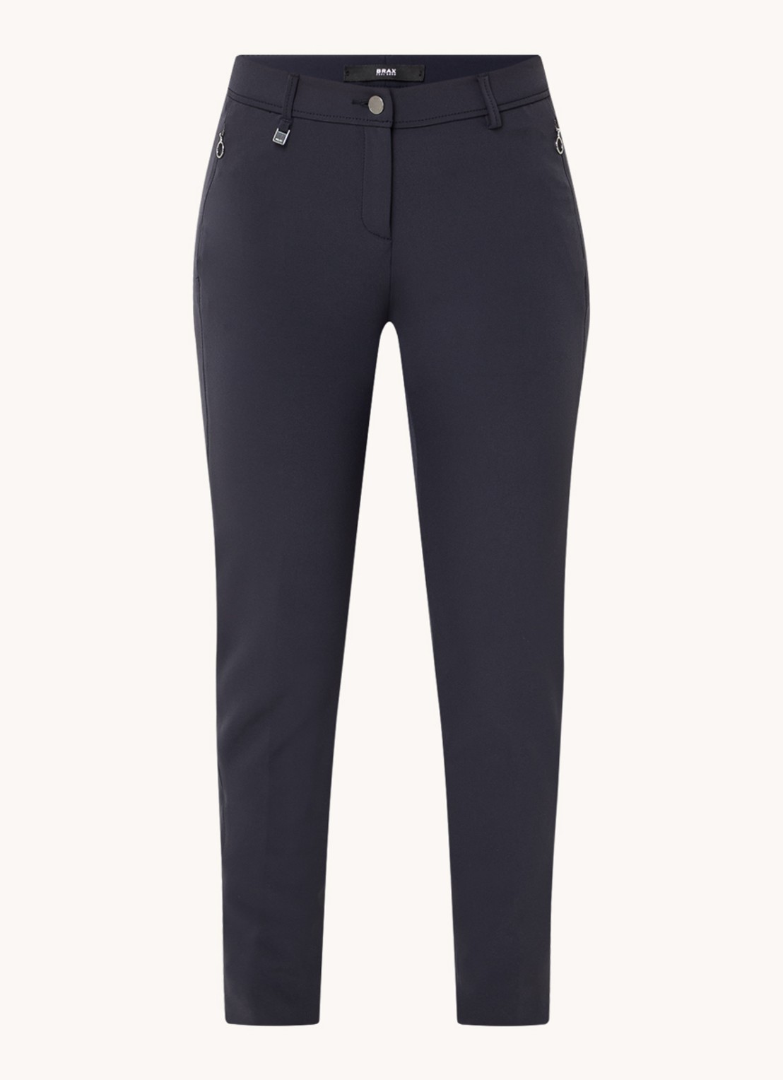 BRAX Maron mid waist slim fit chino met stretch - voorkant donkerblauw
