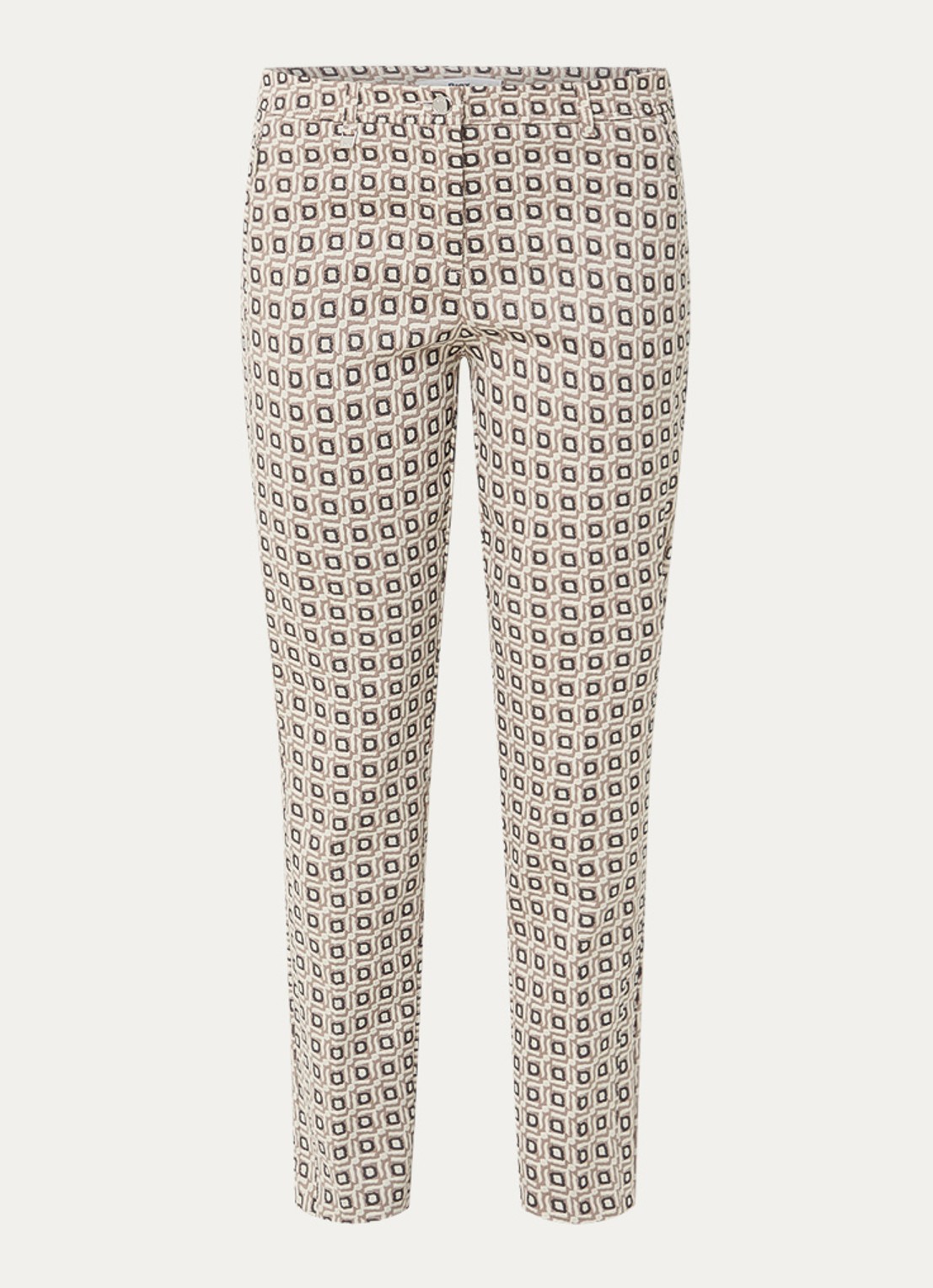 BRAX Maron S low waist straight fit cropped chino met grafische print - voorkant 3 beige