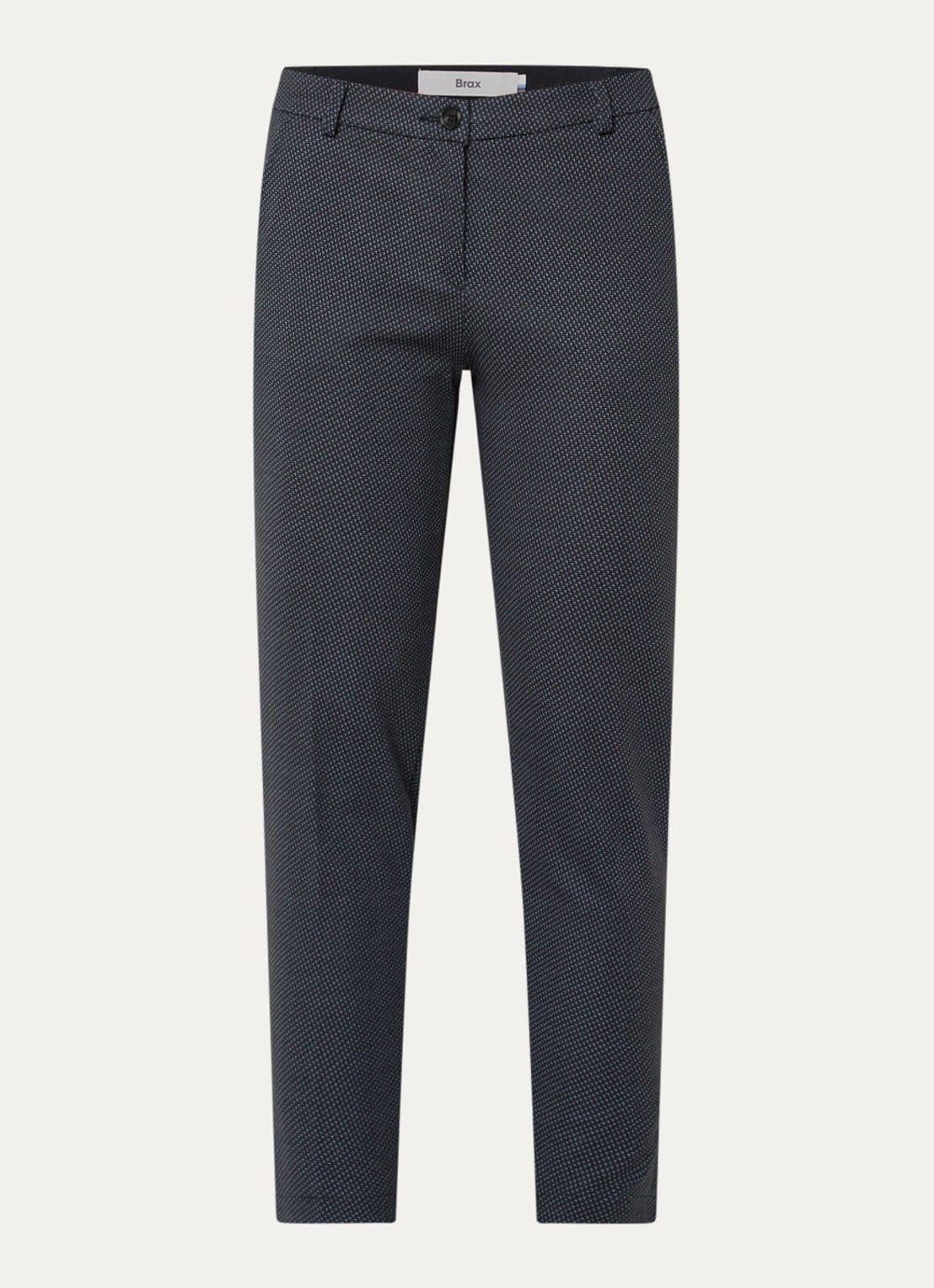 BRAX Maron S mid waist slim fit cropped chino met elastische band - voorkant 2 donkerblauw