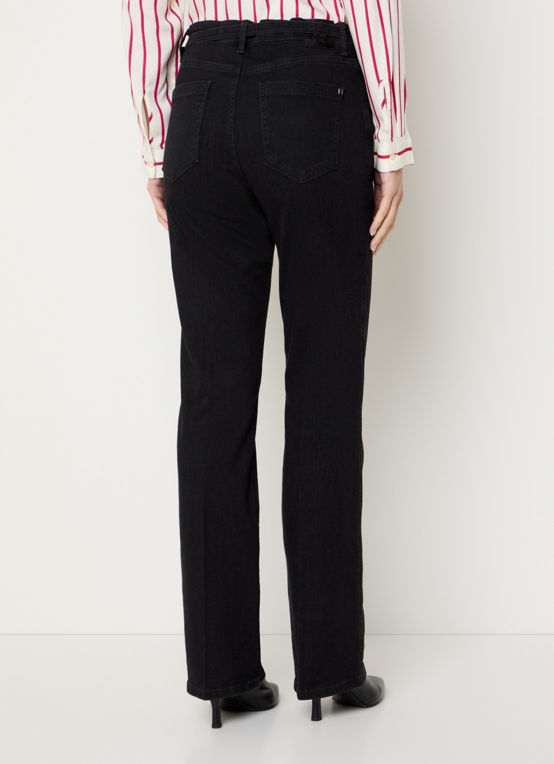 BRAX Mary high waist bootcut jeans met ceintuur - achterkant 5 zwart