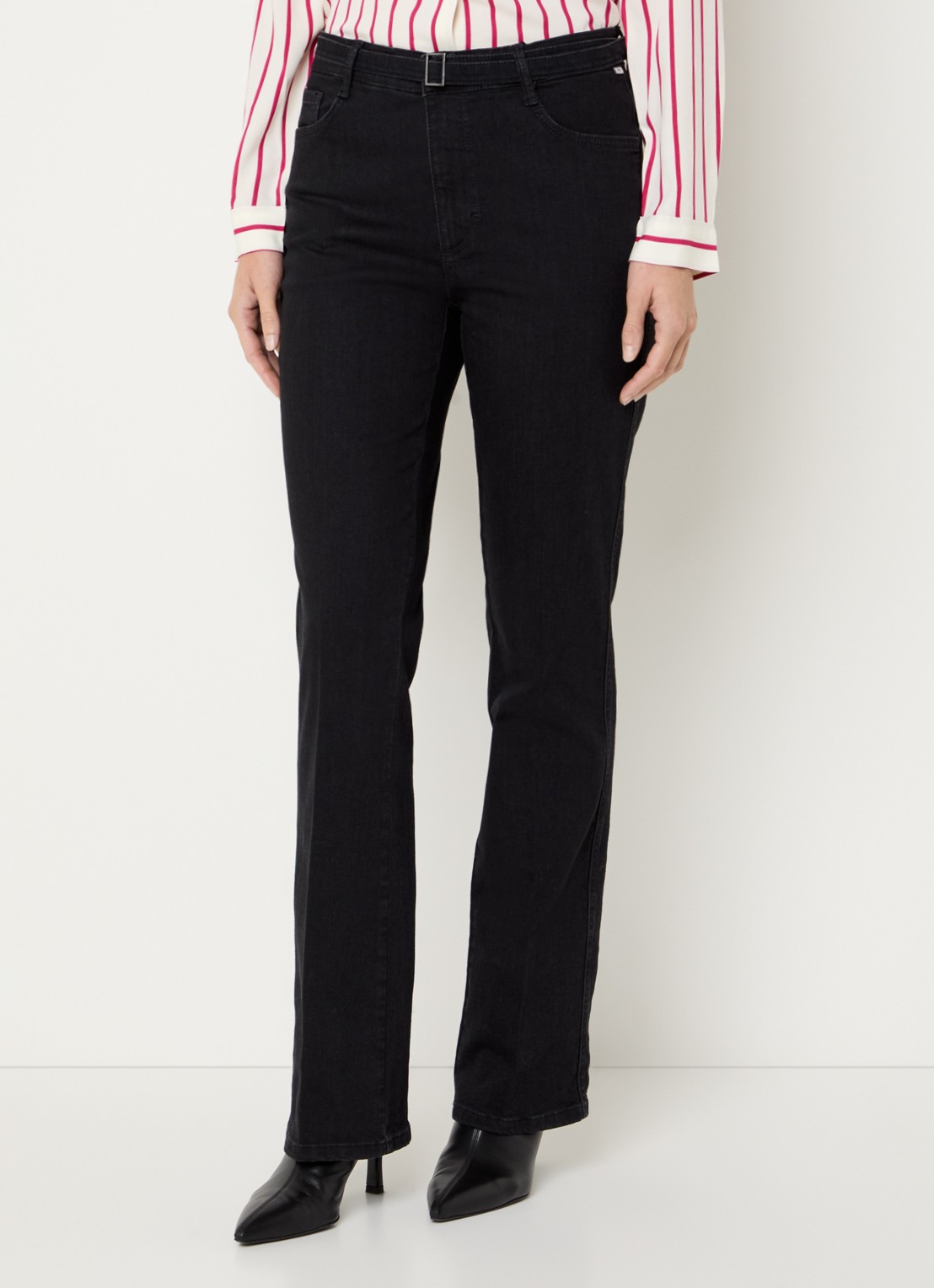 BRAX Mary high waist bootcut jeans met ceintuur - detail 3 zwart