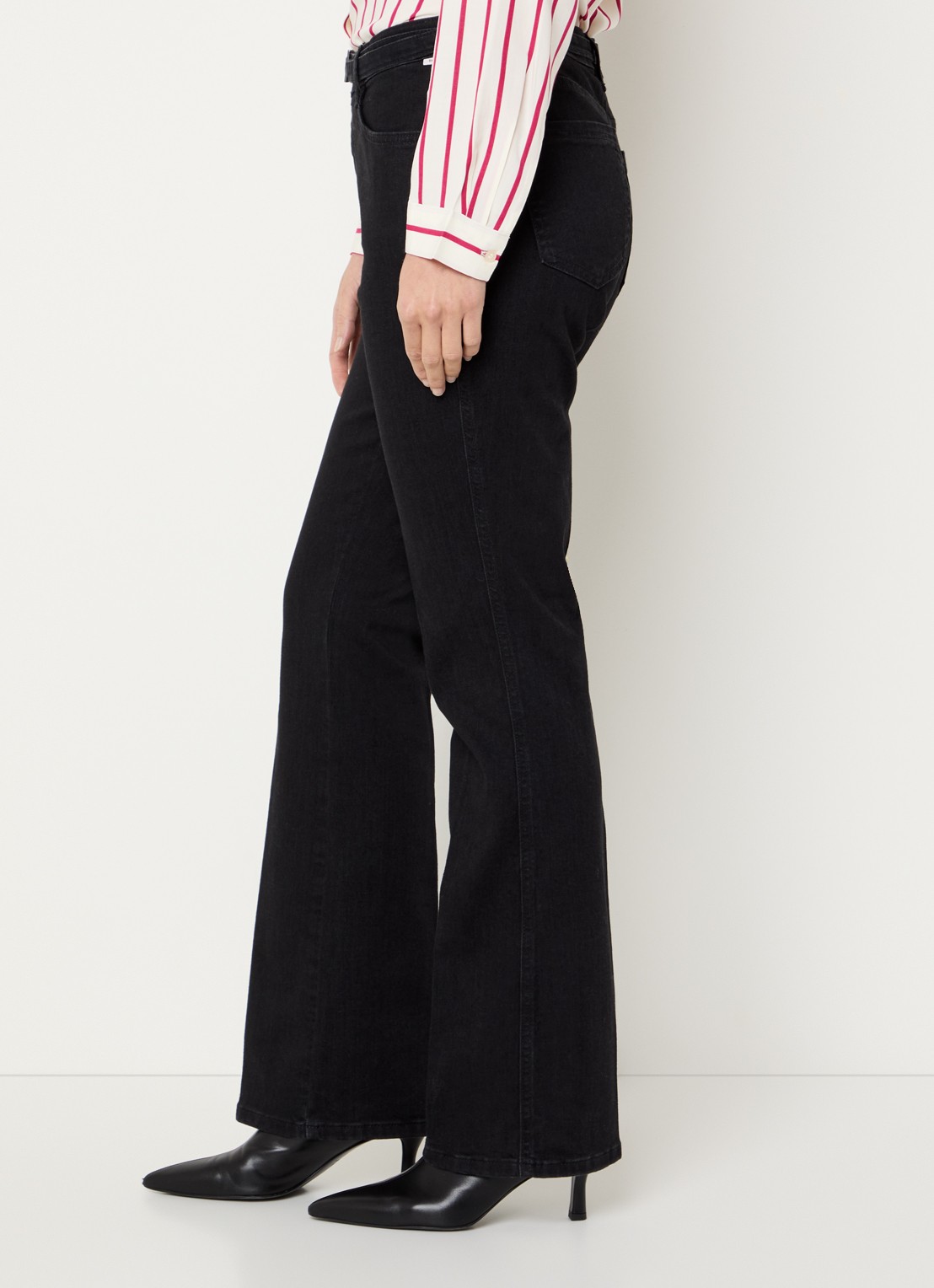 BRAX Mary high waist bootcut jeans met ceintuur - detail 4 zwart
