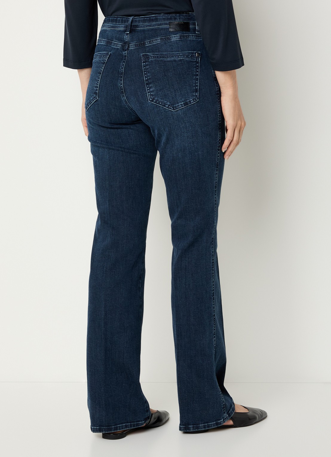 BRAX Mary high waist bootcut jeans met ceintuur - achterkant indigo