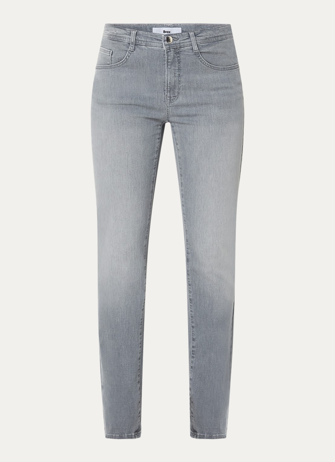 BRAX Mary high waist skinny fit jeans met steekzakken - voorkant grijs