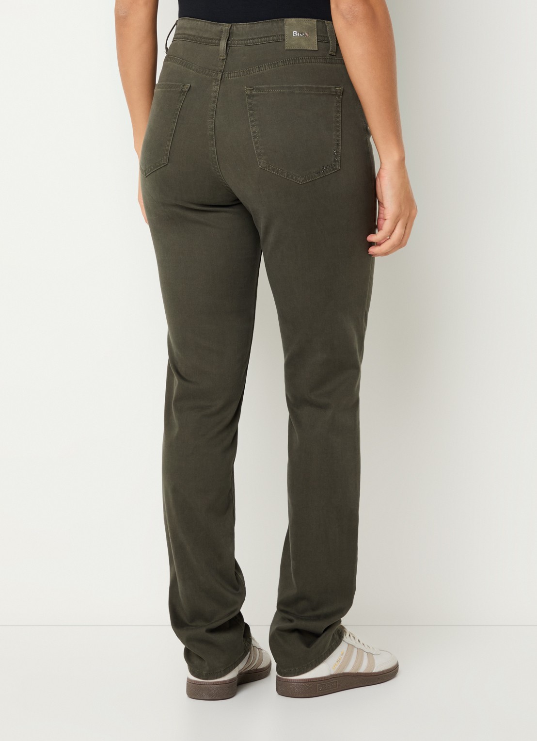 BRAX Mary high waist slim fit chino met steekzakken - achterkant 3 bronsgroen