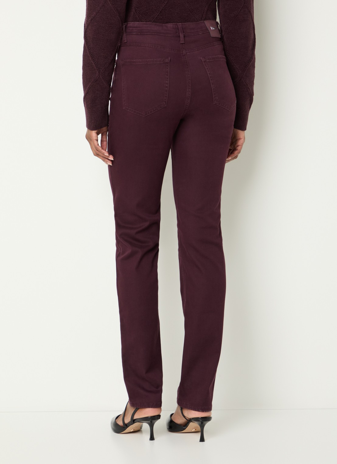 BRAX Mary high waist slim fit chino met steekzakken - achterkant 5 bordeauxrood