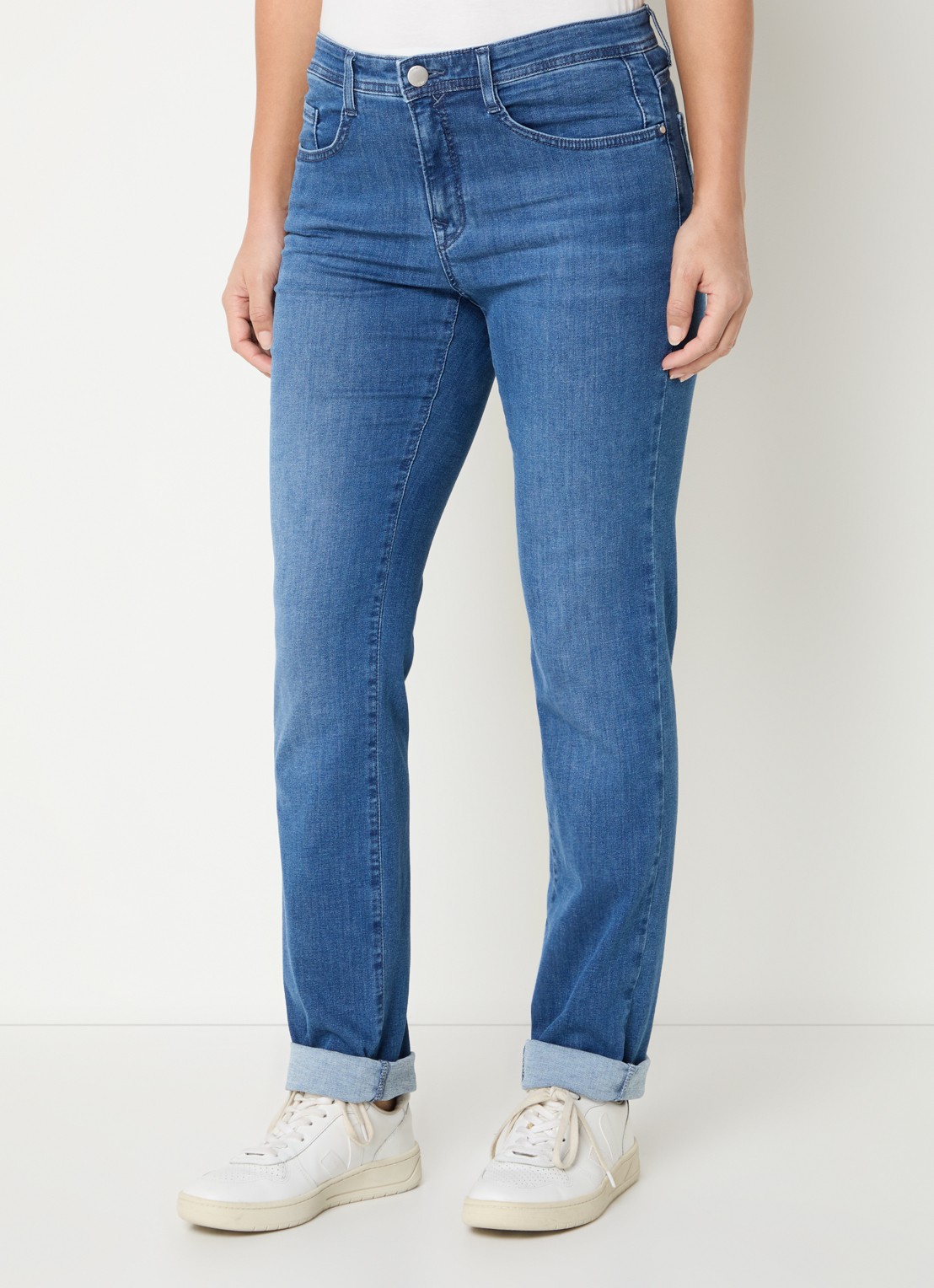 BRAX Mary high waist slim fit jeans met steekzakken - detail indigo