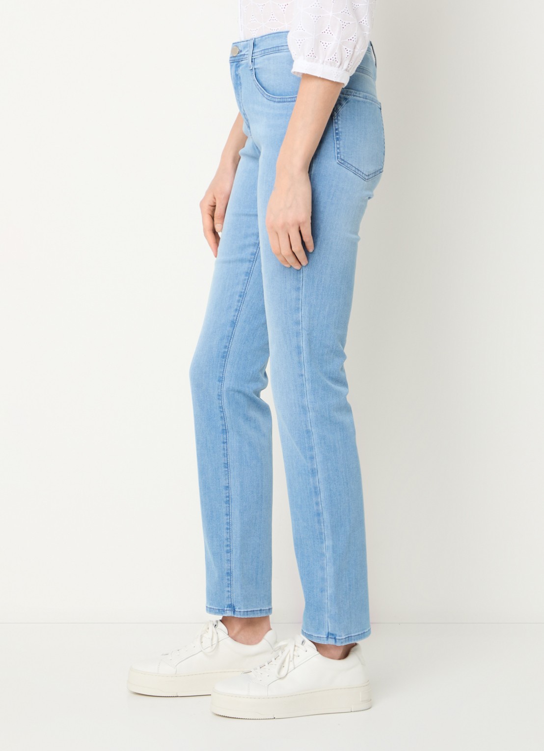 BRAX Mary high waist slim fit jeans met steekzakken - detail 4 lichtblauw