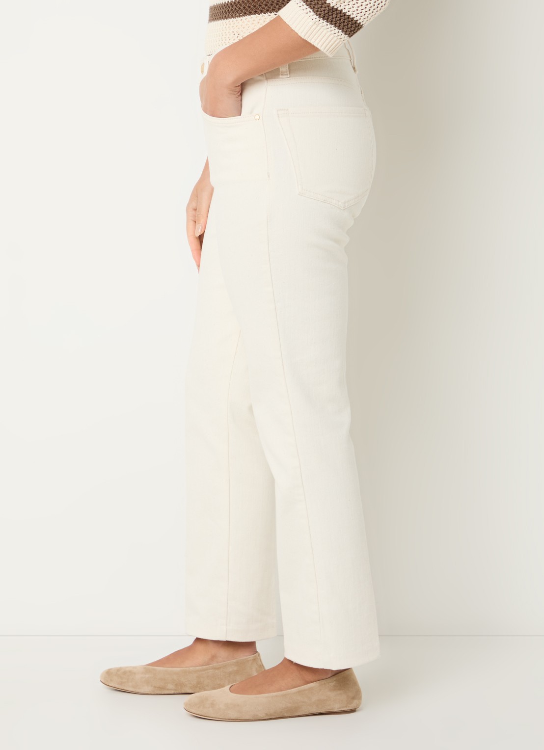 BRAX May high waist slim fit jeans met gekleurde wassing - detail 2 gebroken wit