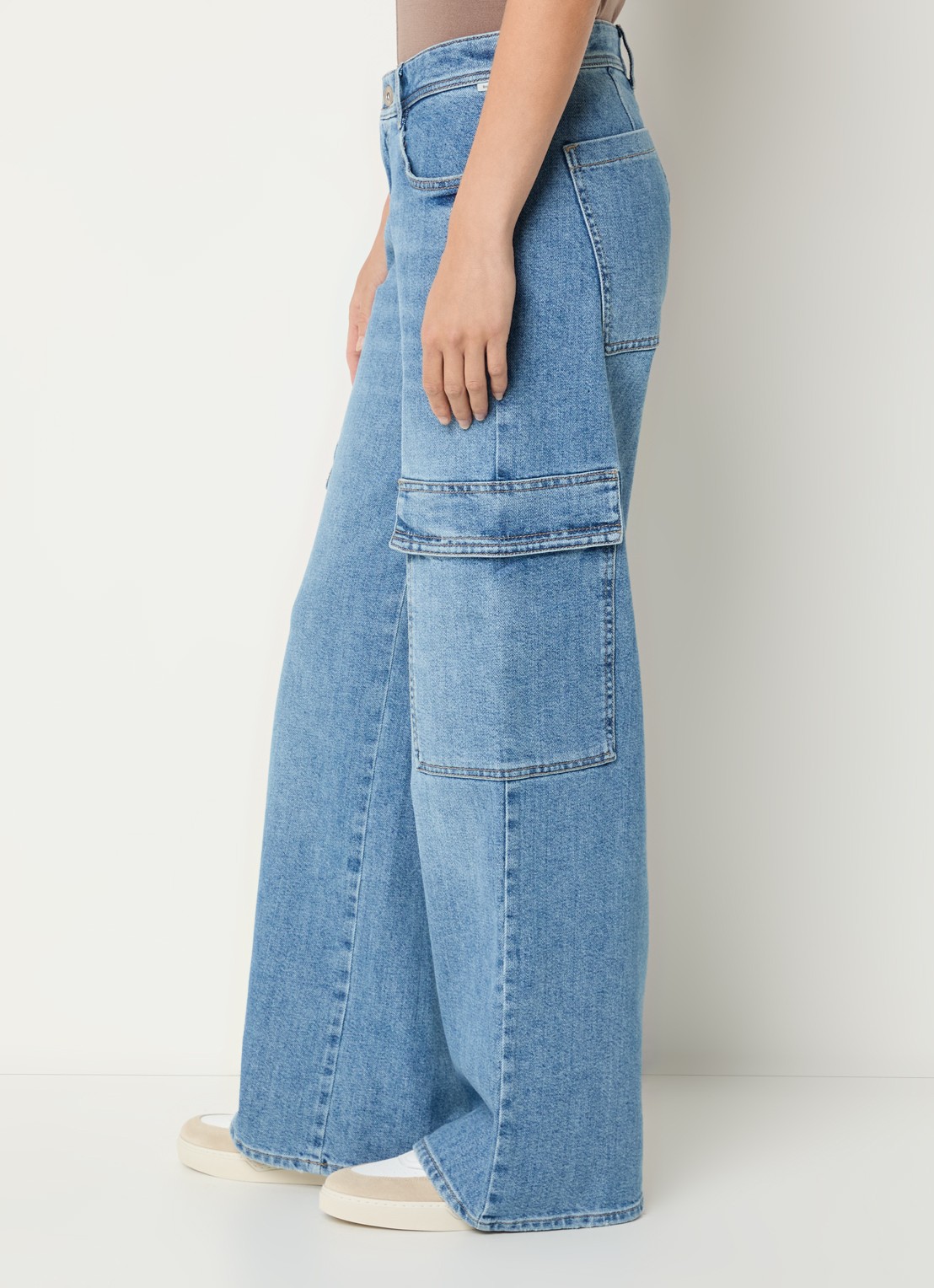 BRAX Morgan high waist wide leg jeans met klepzakken - detail 5 indigo