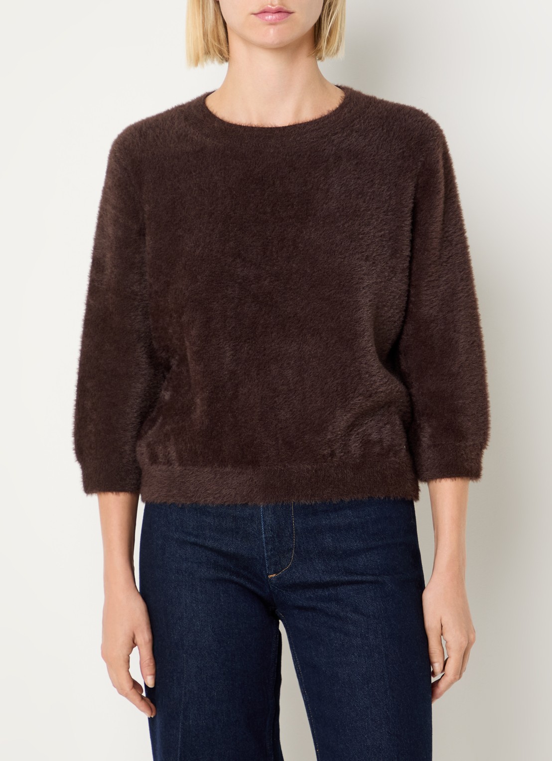 BRAX Noemi fijngebreide pullover - detail 4 bruin