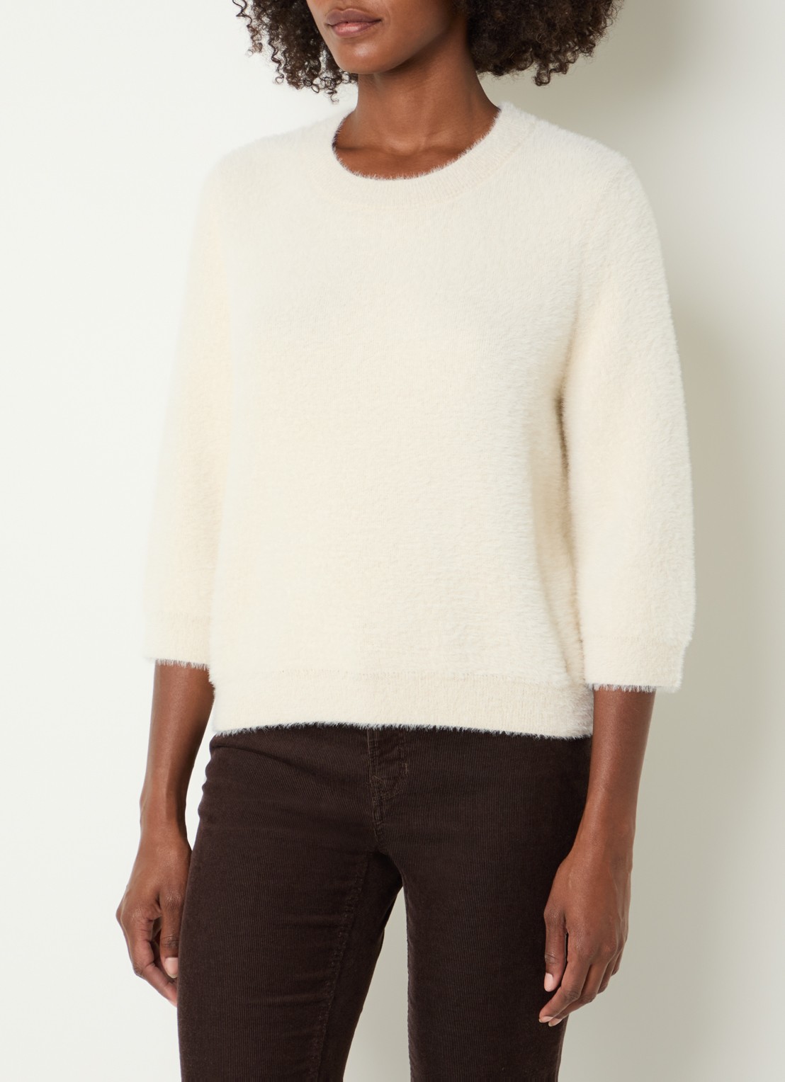 BRAX Noemi fijngebreide pullover - detail 4 antraciet