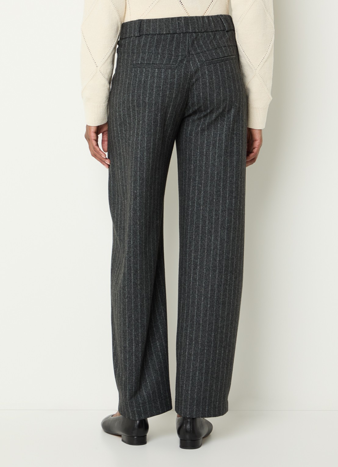 BRAX Peggy O high waist tapered fit pantalon met streepprint - achterkant 2 antraciet