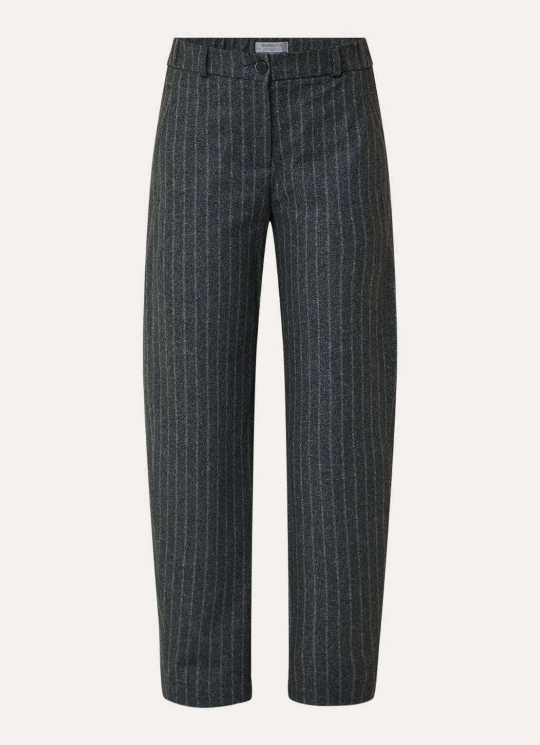 BRAX Peggy O high waist tapered fit pantalon met streepprint - voorkant 3 antraciet