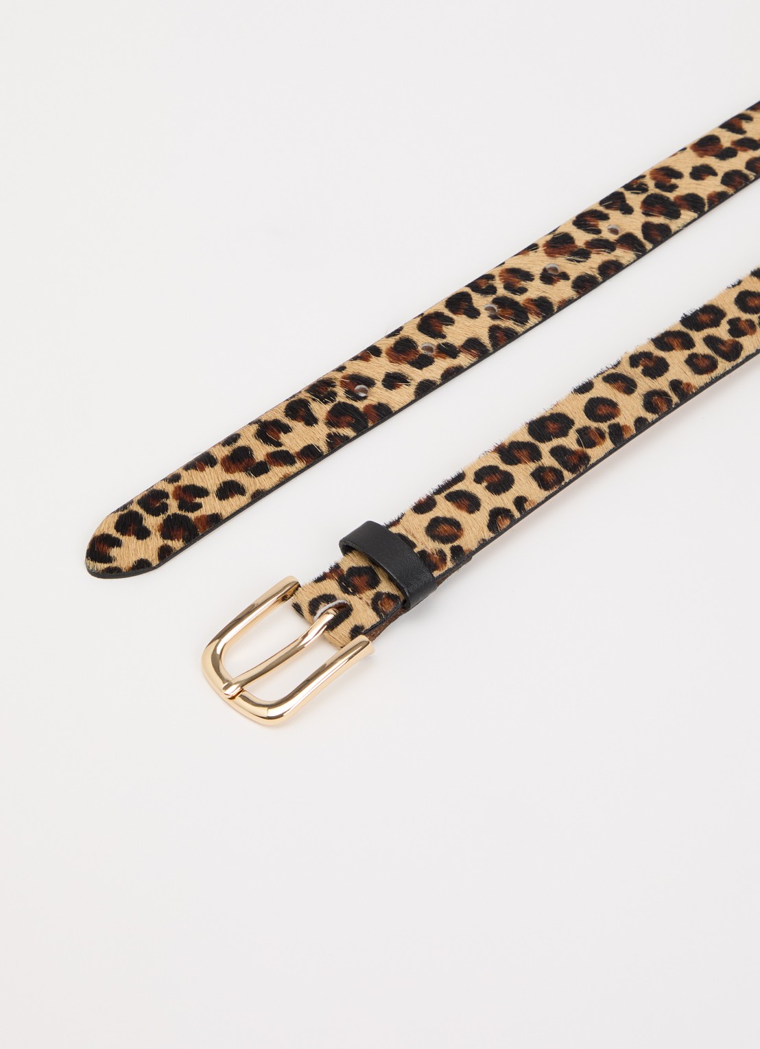 BRAX Riem van leer met panterprint - detail beige