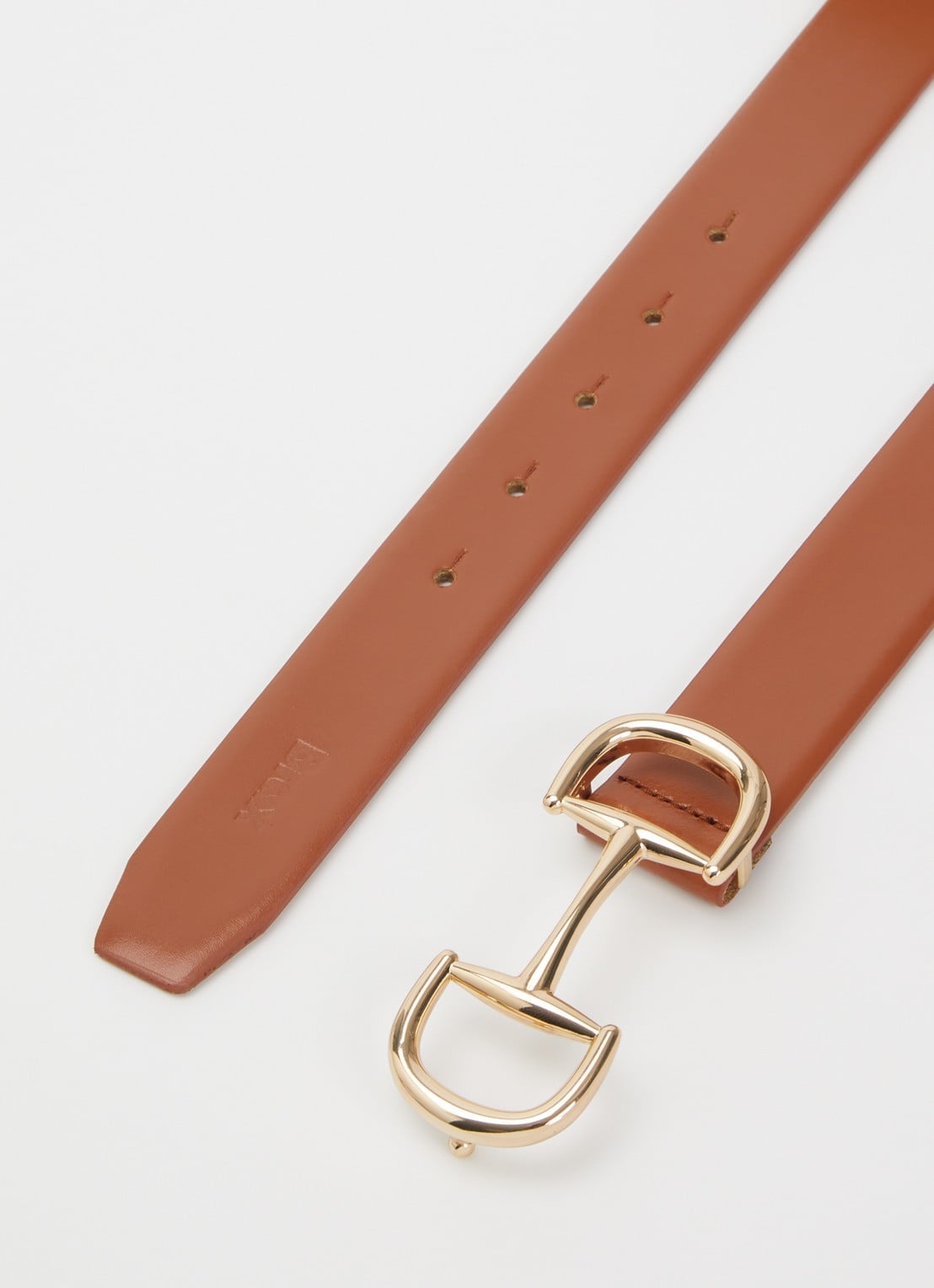 BRAX Riem van leer  - detail 2 cognac